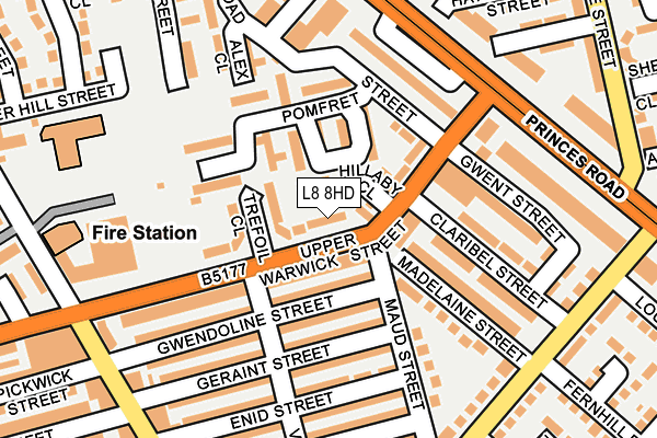L8 8HD map - OS OpenMap – Local (Ordnance Survey)