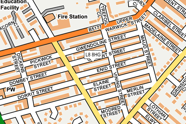 L8 8HG map - OS OpenMap – Local (Ordnance Survey)