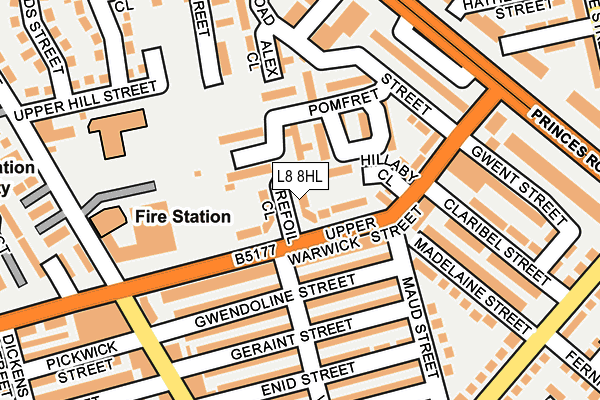 L8 8HL map - OS OpenMap – Local (Ordnance Survey)