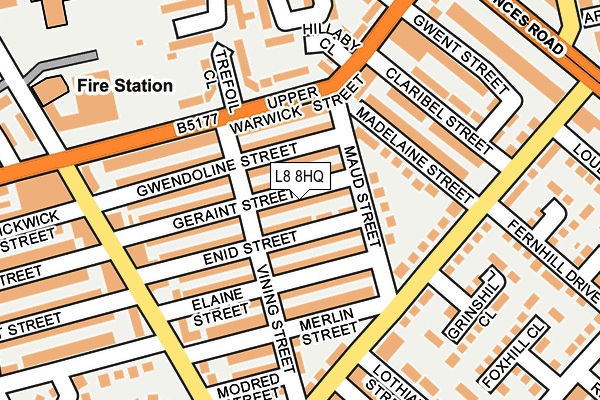 L8 8HQ map - OS OpenMap – Local (Ordnance Survey)