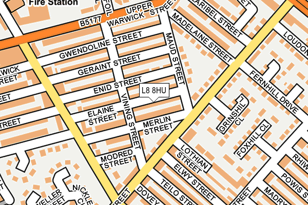 L8 8HU map - OS OpenMap – Local (Ordnance Survey)