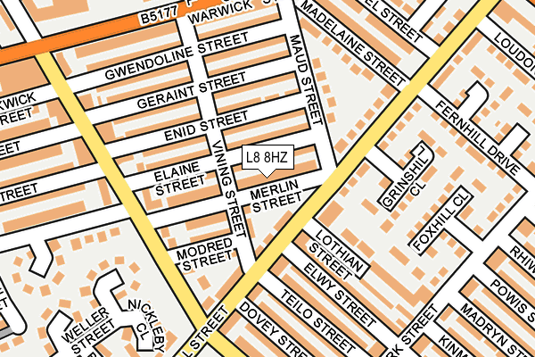 L8 8HZ map - OS OpenMap – Local (Ordnance Survey)