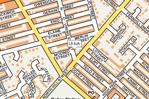 L8 8JA map - OS OpenMap – Local (Ordnance Survey)