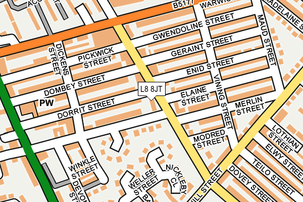 L8 8JT map - OS OpenMap – Local (Ordnance Survey)