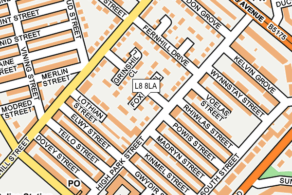 L8 8LA map - OS OpenMap – Local (Ordnance Survey)