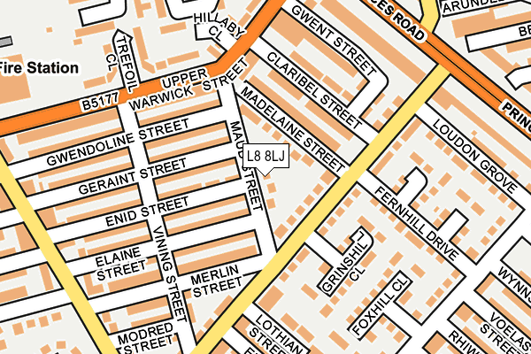 L8 8LJ map - OS OpenMap – Local (Ordnance Survey)