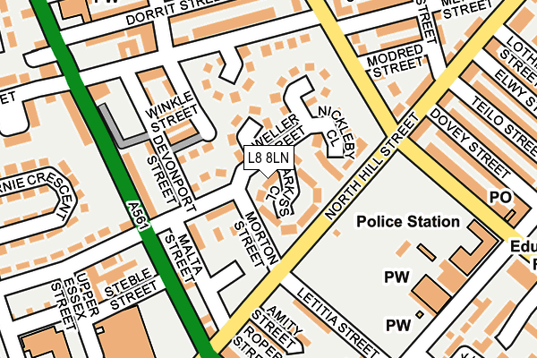 L8 8LN map - OS OpenMap – Local (Ordnance Survey)