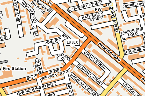 L8 8LX map - OS OpenMap – Local (Ordnance Survey)
