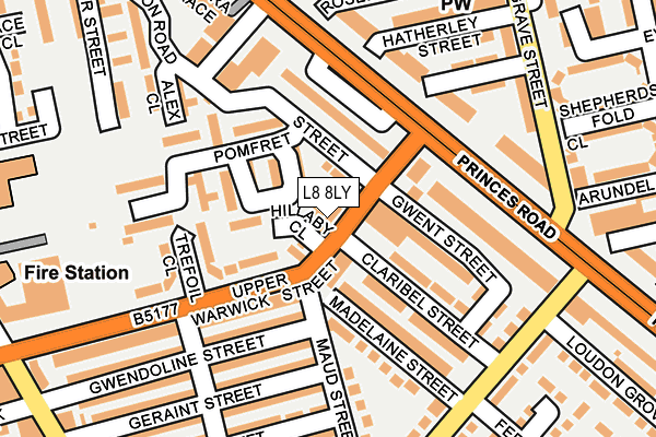 L8 8LY map - OS OpenMap – Local (Ordnance Survey)