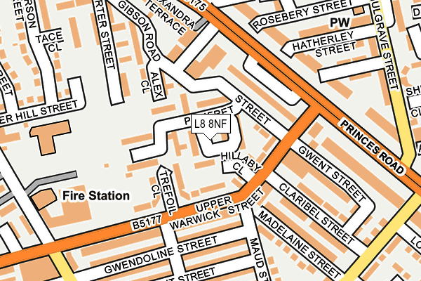 L8 8NF map - OS OpenMap – Local (Ordnance Survey)