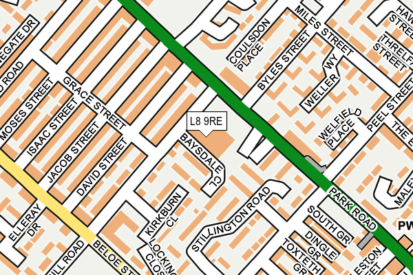 L8 9RE map - OS OpenMap – Local (Ordnance Survey)