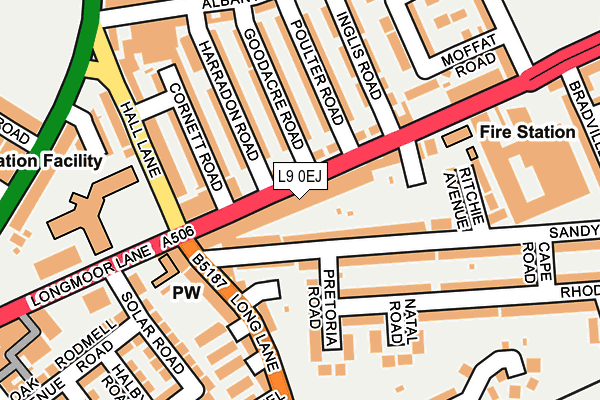 L9 0EJ map - OS OpenMap – Local (Ordnance Survey)