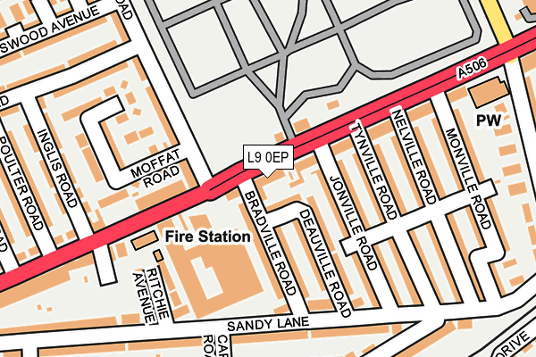 L9 0EP map - OS OpenMap – Local (Ordnance Survey)