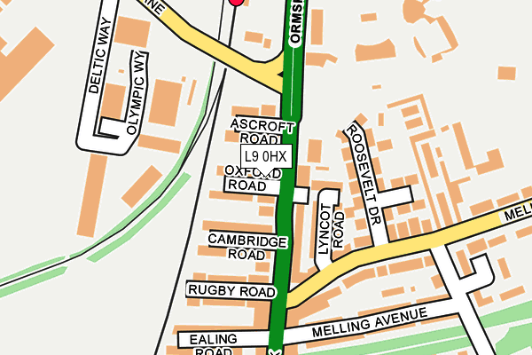 L9 0HX map - OS OpenMap – Local (Ordnance Survey)