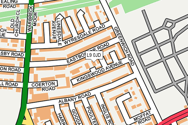 L9 0JD map - OS OpenMap – Local (Ordnance Survey)
