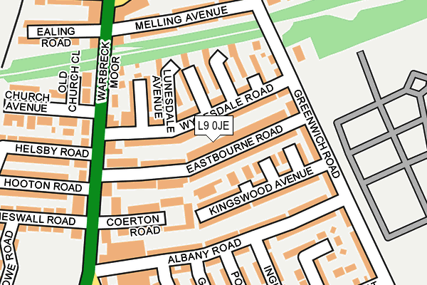 L9 0JE map - OS OpenMap – Local (Ordnance Survey)