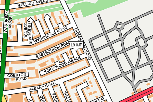 L9 0JP map - OS OpenMap – Local (Ordnance Survey)