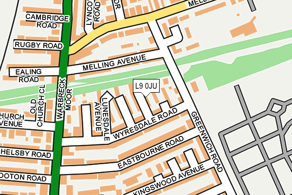 L9 0JU map - OS OpenMap – Local (Ordnance Survey)