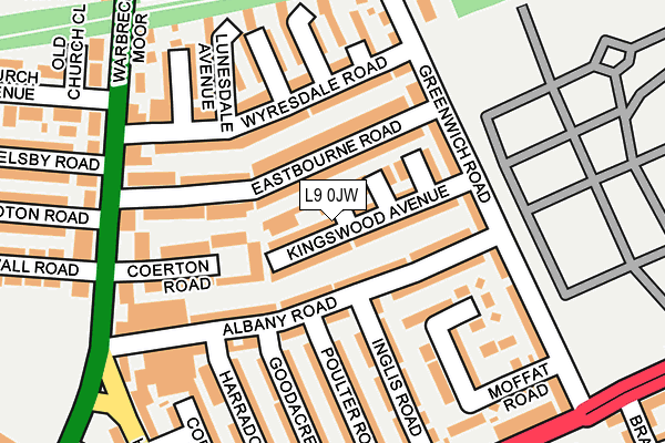 L9 0JW map - OS OpenMap – Local (Ordnance Survey)