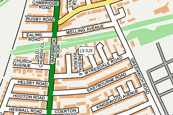 L9 0JX map - OS OpenMap – Local (Ordnance Survey)