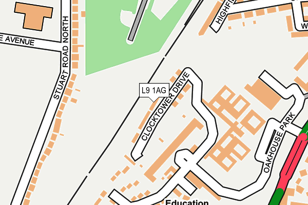 L9 1AG map - OS OpenMap – Local (Ordnance Survey)