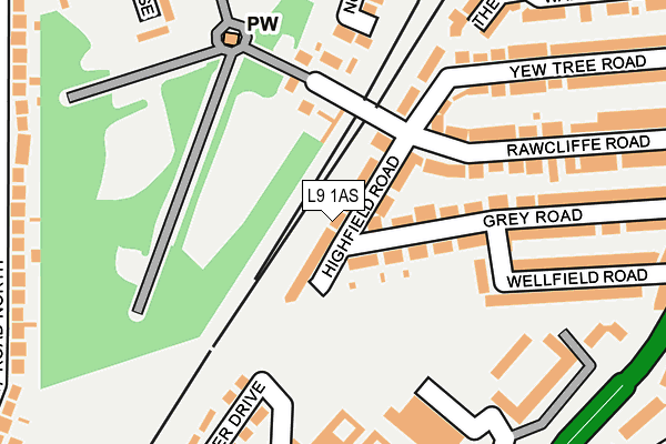 L9 1AS map - OS OpenMap – Local (Ordnance Survey)