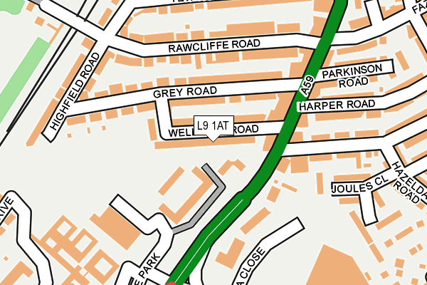 L9 1AT map - OS OpenMap – Local (Ordnance Survey)