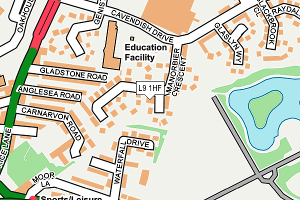 L9 1HF map - OS OpenMap – Local (Ordnance Survey)