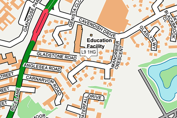 L9 1HG map - OS OpenMap – Local (Ordnance Survey)
