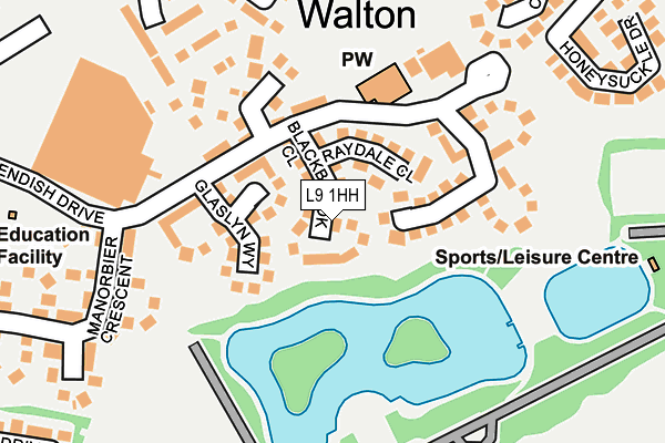 L9 1HH map - OS OpenMap – Local (Ordnance Survey)