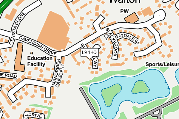 L9 1HQ map - OS OpenMap – Local (Ordnance Survey)