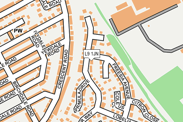 L9 1JN map - OS OpenMap – Local (Ordnance Survey)