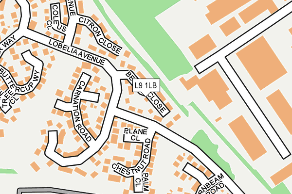 L9 1LB map - OS OpenMap – Local (Ordnance Survey)