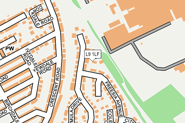 L9 1LF map - OS OpenMap – Local (Ordnance Survey)