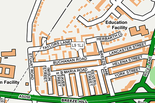 L9 1LJ map - OS OpenMap – Local (Ordnance Survey)