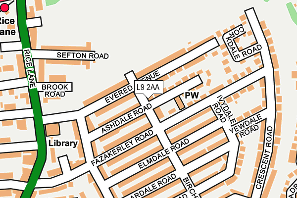 L9 2AA map - OS OpenMap – Local (Ordnance Survey)