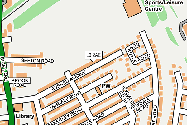 L9 2AE map - OS OpenMap – Local (Ordnance Survey)