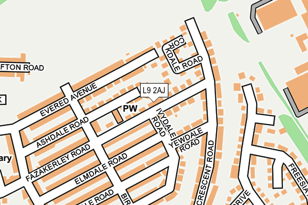 L9 2AJ map - OS OpenMap – Local (Ordnance Survey)