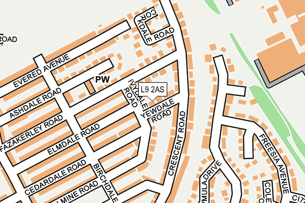 L9 2AS map - OS OpenMap – Local (Ordnance Survey)