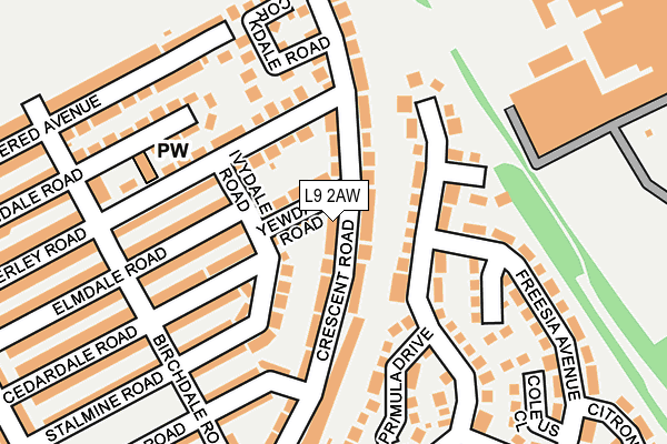 L9 2AW map - OS OpenMap – Local (Ordnance Survey)