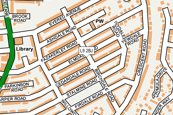 L9 2BJ map - OS OpenMap – Local (Ordnance Survey)