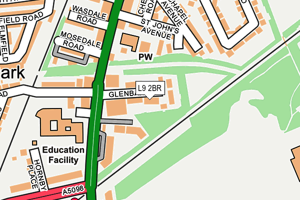 L9 2BR map - OS OpenMap – Local (Ordnance Survey)