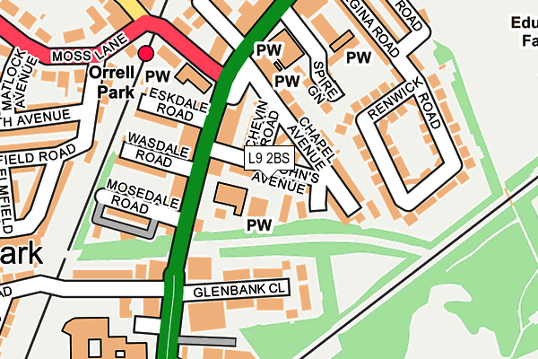 L9 2BS map - OS OpenMap – Local (Ordnance Survey)