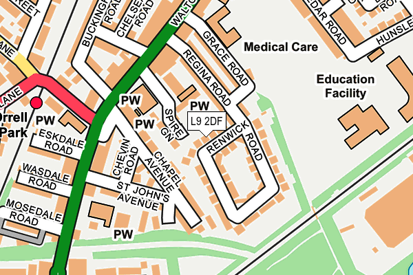 L9 2DF map - OS OpenMap – Local (Ordnance Survey)