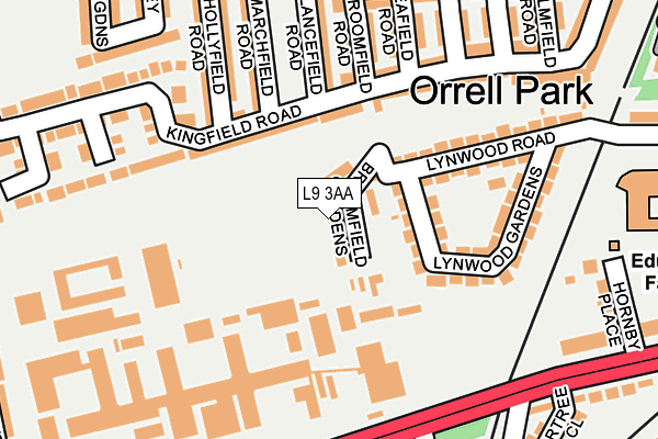 L9 3AA map - OS OpenMap – Local (Ordnance Survey)