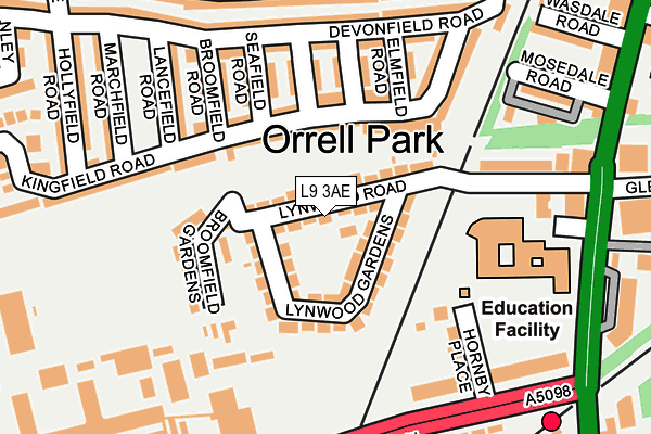 L9 3AE map - OS OpenMap – Local (Ordnance Survey)