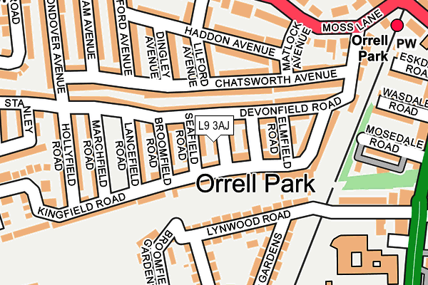 L9 3AJ map - OS OpenMap – Local (Ordnance Survey)