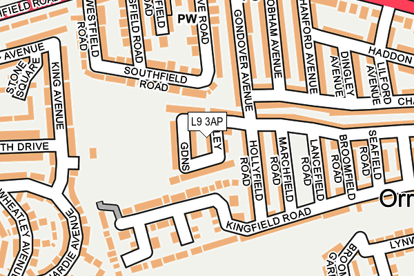L9 3AP map - OS OpenMap – Local (Ordnance Survey)