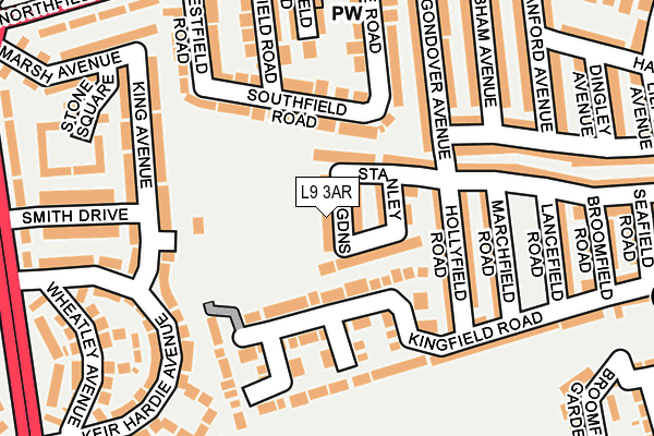 L9 3AR map - OS OpenMap – Local (Ordnance Survey)