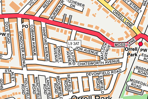 L9 3AT map - OS OpenMap – Local (Ordnance Survey)